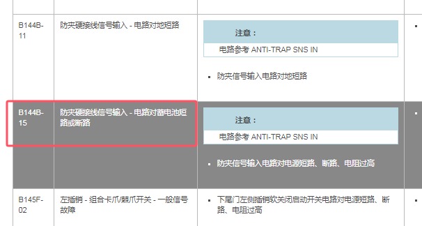 2015年路虎揽胜B144B-15故障码诊断资料