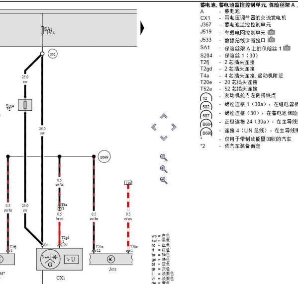 2008年大众帕萨特保险电路图和说明