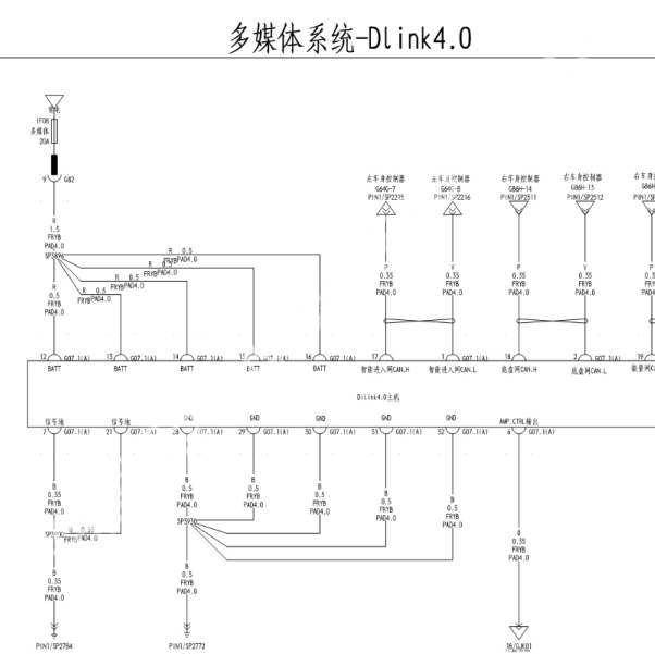 2023年比亚迪唐DMi多媒体系统电路图