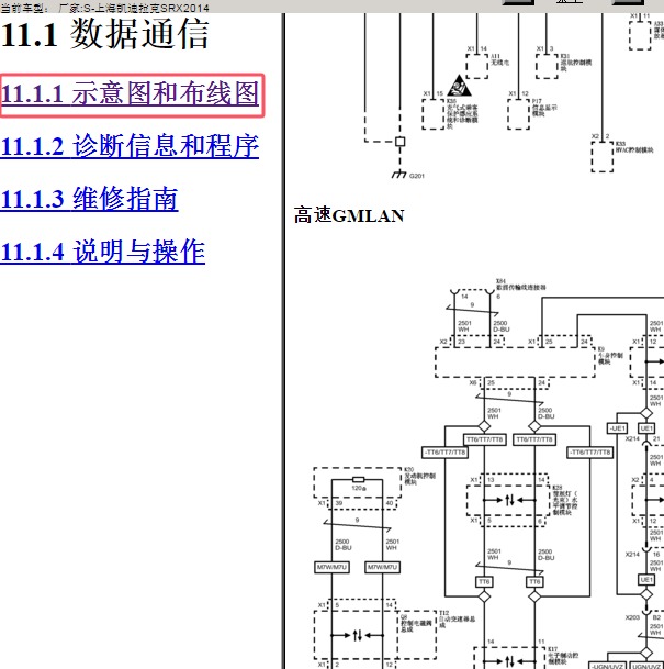2014年凯迪拉克SRX LAN线电路图
