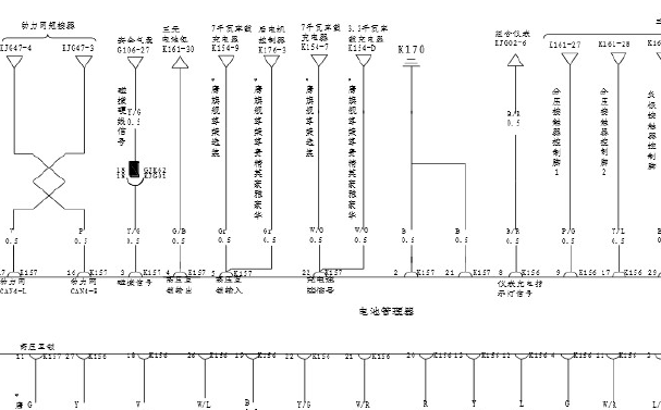 2017年比亚迪唐动力电池和电机电路图资料