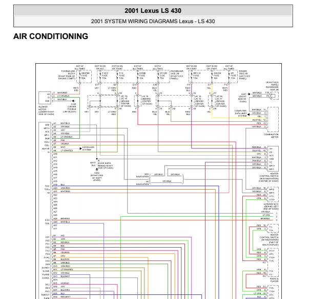 2001年雷克萨斯LS430空调电路图