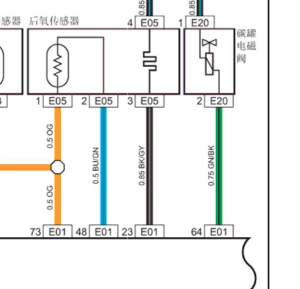 2013长安逸动JL478QEA 发动机碳罐电磁阀电路图