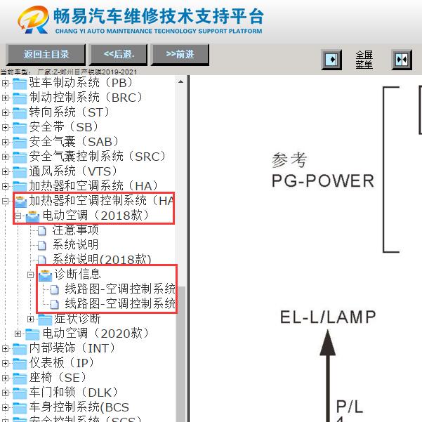 2019-2021年郑州日产锐骐空调电路图