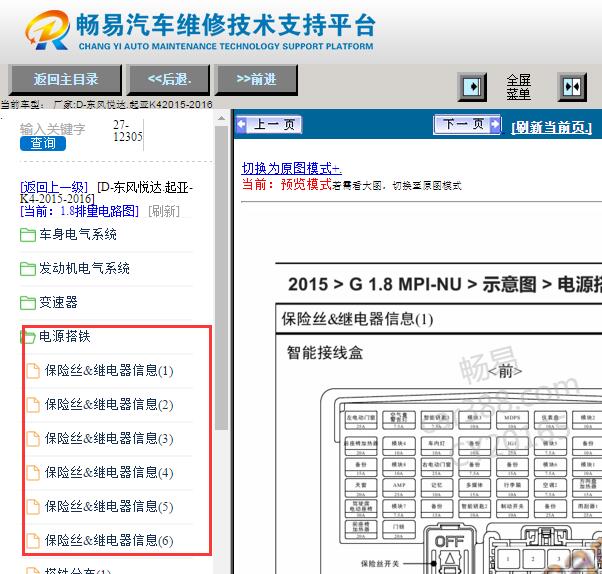 2015-2016年起亚K4保险丝盒资料