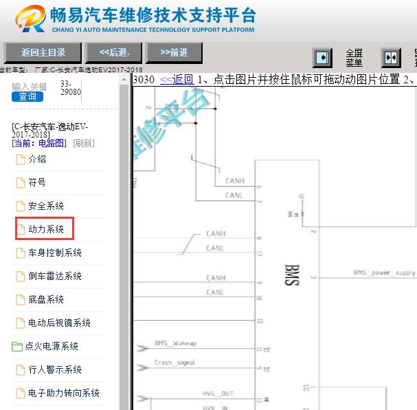 2018年长安逸动EV高压系统电路图