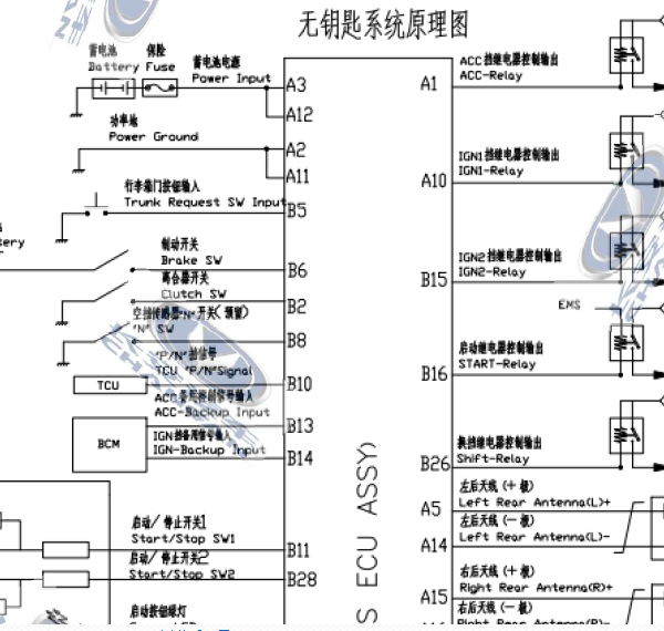 2018年长安CS75智能钥匙电路图