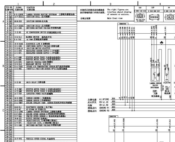 2017年福田驭菱 LJ465Q2AE发动机电脑针脚资料
