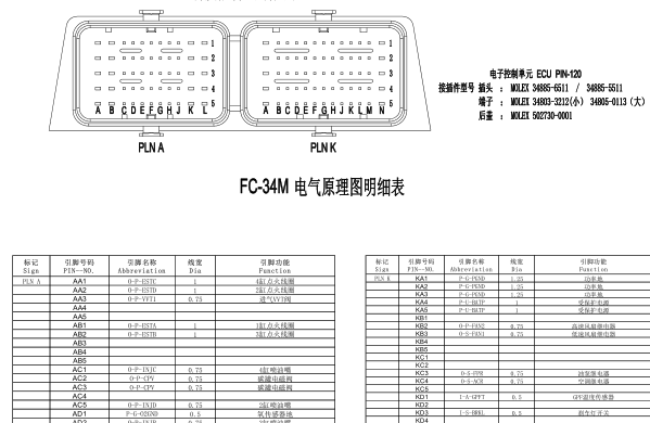 五菱柳机L4A15Q6发动机针脚和电路图资料