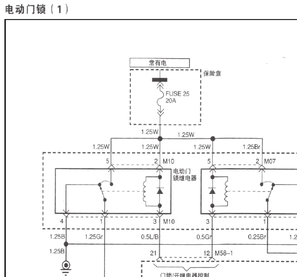 11年江淮瑞风祥和门锁线路图