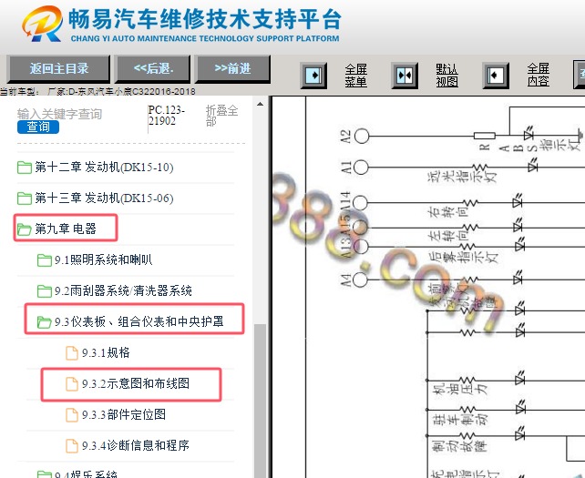 2016-2018年小康C32仪表电路图