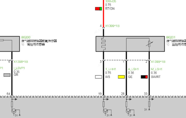 2024年宝马M3前后氧传感器电路图