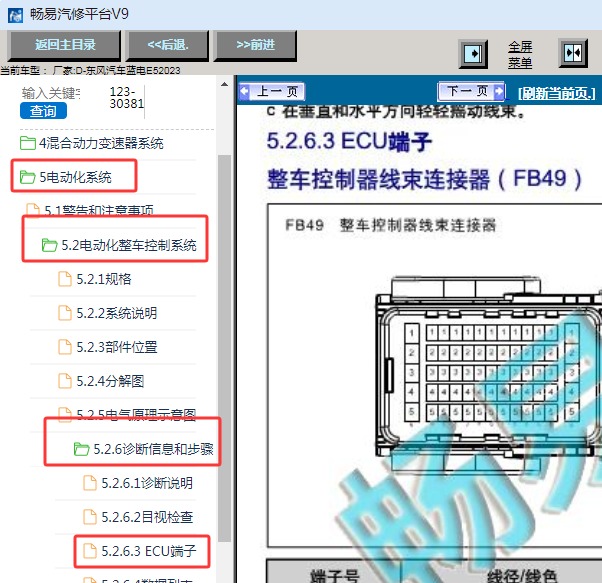 2023年东风汽车蓝电E5 整车控制器针脚资料