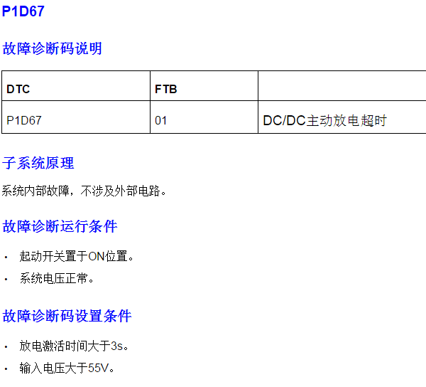 2019年上汽集团(荣威)-Ei5 P1D67故障码维修手册