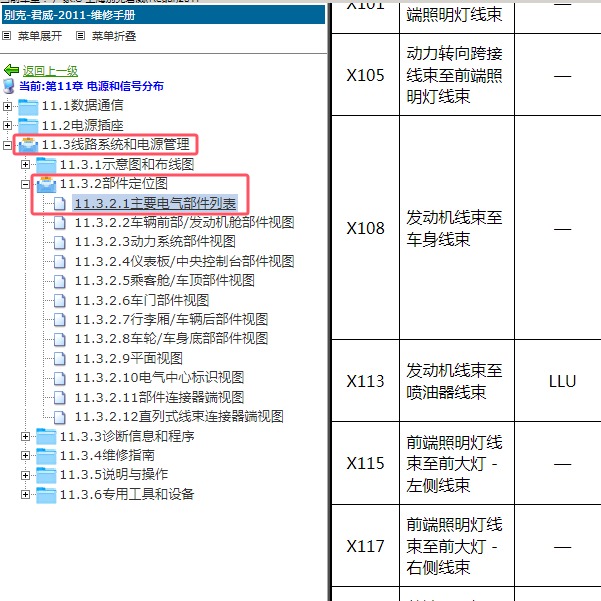 2011年上海别克-君威 X108和X200位置
