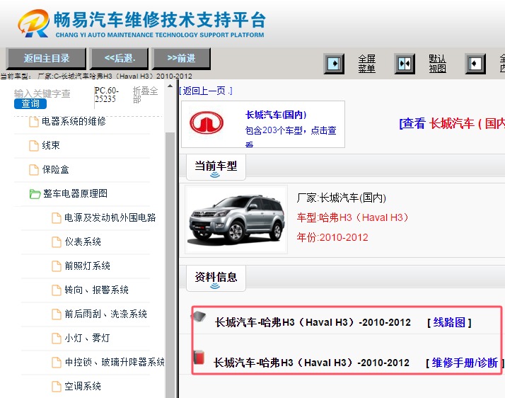 2010-2012年长城哈弗H3全车电路图和维修手册资料