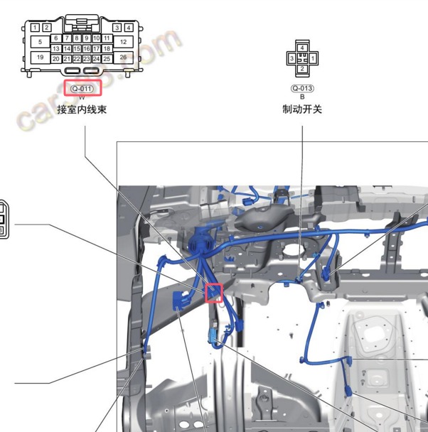 2021年捷途X70 PLUS Q-011线束位置