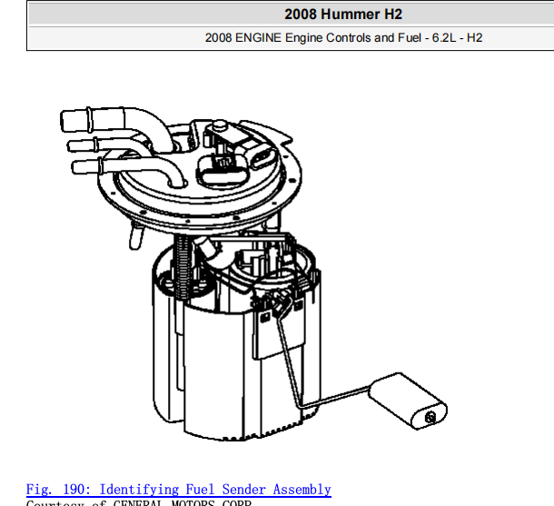 2008年悍马H2燃油滤清器资料
