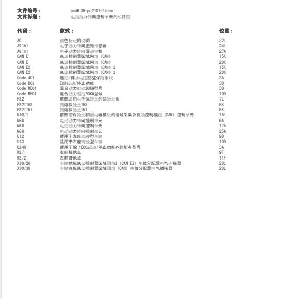 2015年奔驰E260方向机电路图