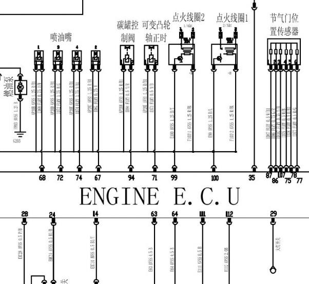 2018年长安CX70T发动机电路图