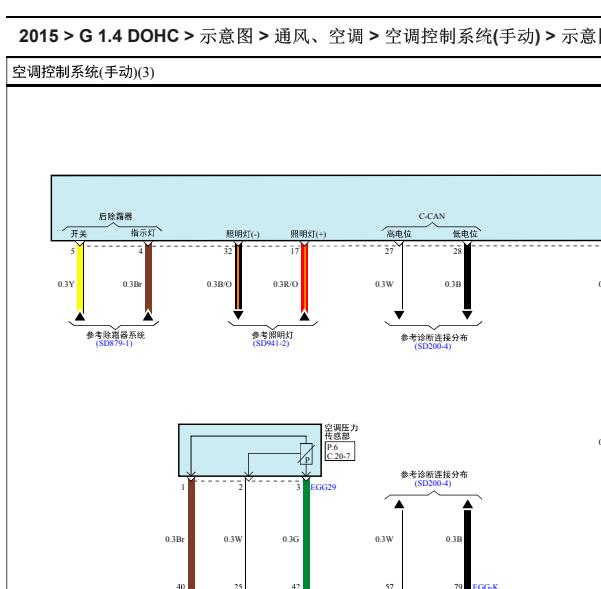 2015年起亚K2手动空调电路图
