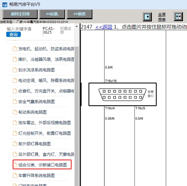 2013年华晨汽车中华H330 OBD电路图