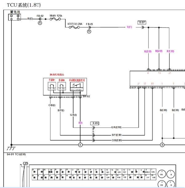 2015年海马S7变速箱电路图与针脚图