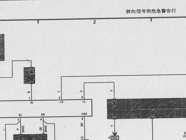 2006年丰田普瑞维亚转向灯电路图资料