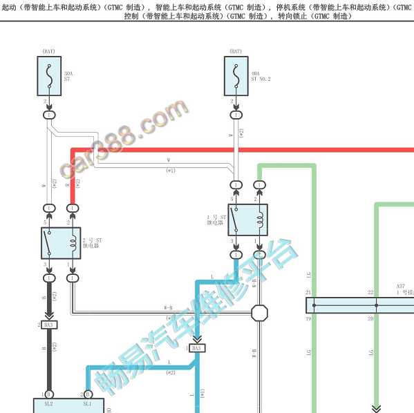 2017年丰田卡罗拉一键启动电路图