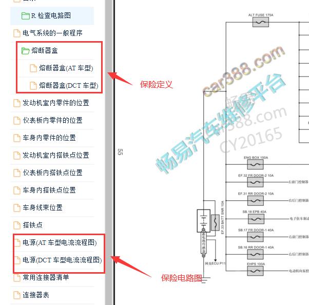 2018年红旗H7保险丝电路图与说明资料