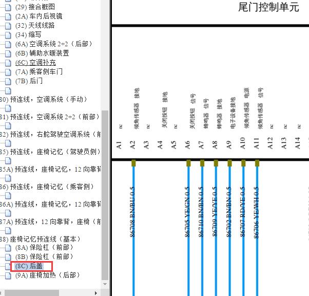 2010年保时捷卡宴电动尾门电路图