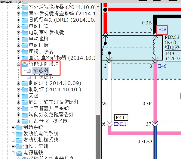 2015年现代朗动 E46继电器电路图