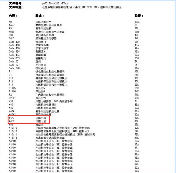 2019年奔驰斯玛特冷却风扇电路图