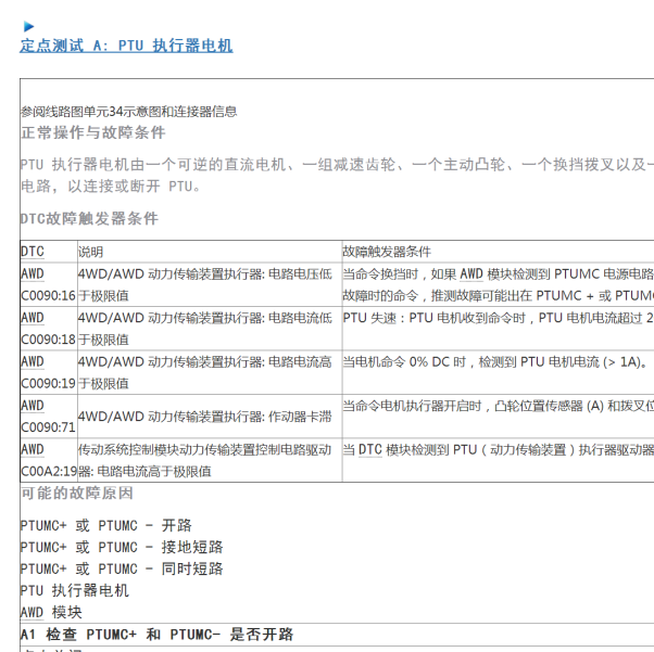 2020年林肯冒险家C0090故障码资料