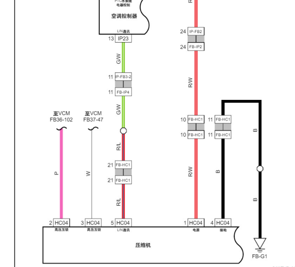 2022年东风风行S60EV 压缩机电路图