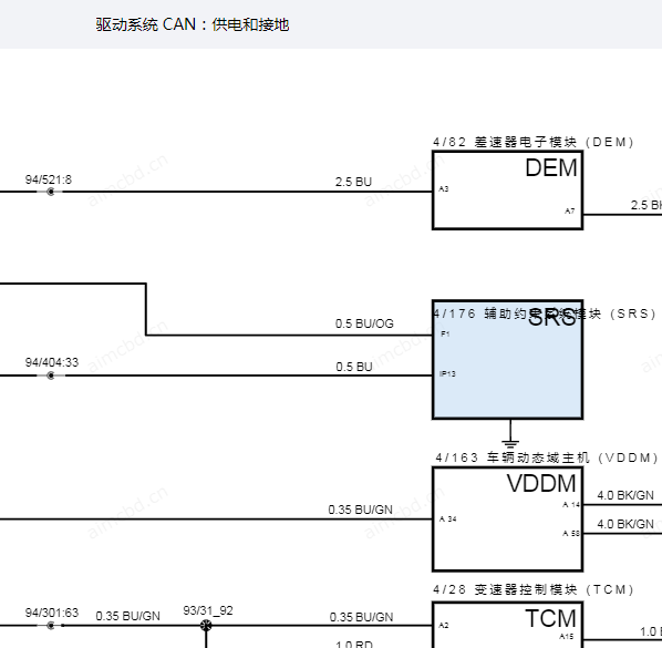 2018年沃尔沃S90 CAN 网络电路图