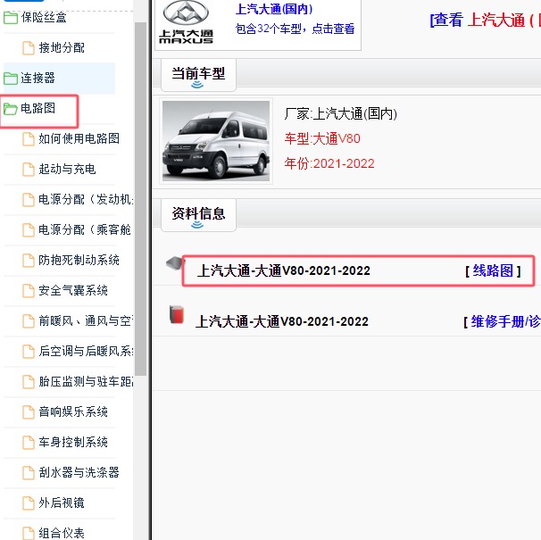 2021-2022年大通V80全车电路图.