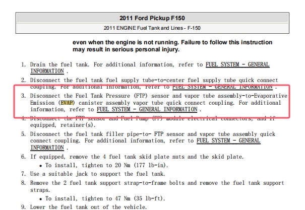 2011年福特猛禽F150碳罐电磁阀相关资料