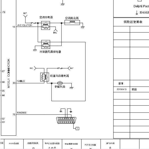 2014年东风风光300电子风扇电路图