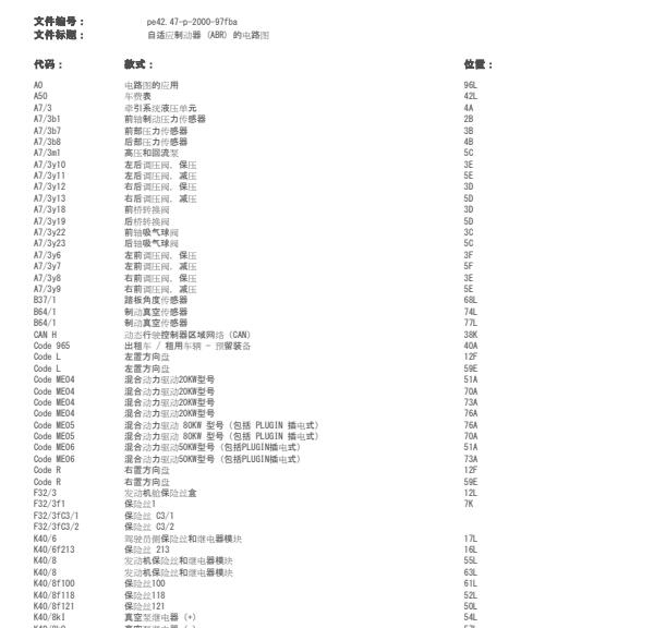 2018年奔驰C200 ABS电路图