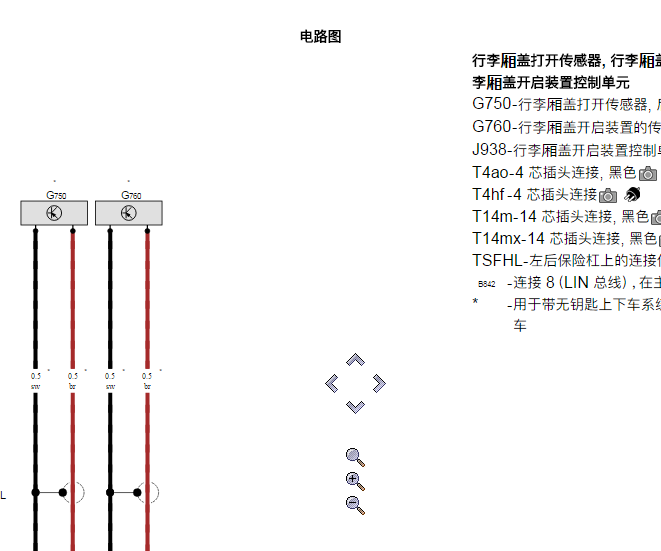 2019年奥迪A6L 行李箱电路图资料