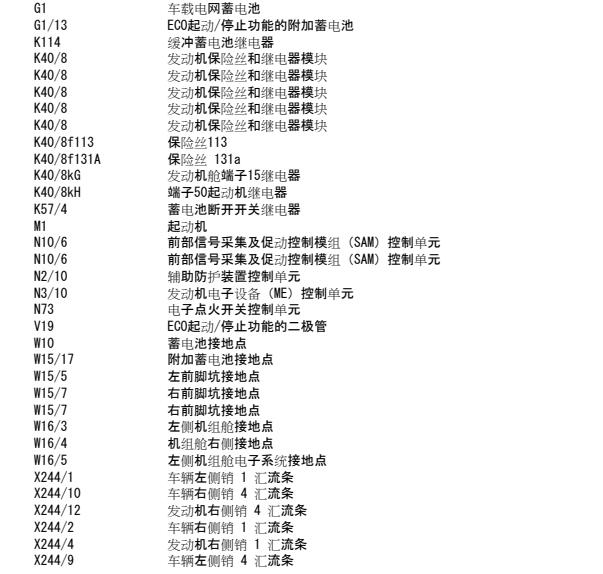 2014年奔驰E200辅助蓄电池电路图