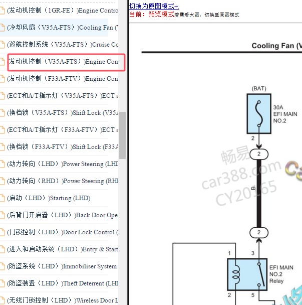 2022年丰田酷路泽V35A发动机电路图