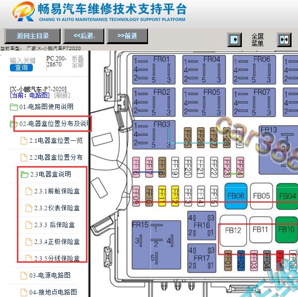 2020年小鹏P7保险与继电器位置