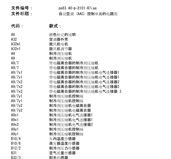 2018年奔驰GLA200空调电路图
