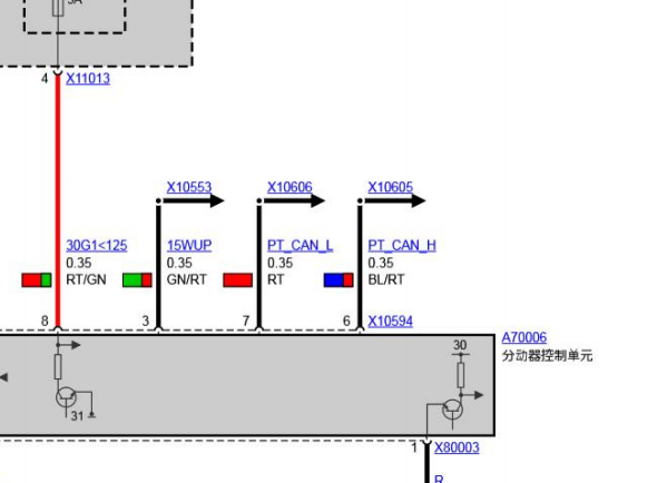 2009年宝马X6分动箱电路图