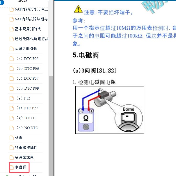 2017年长安CS75变速箱阀体维修手册