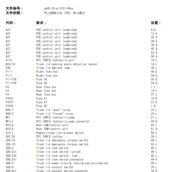 2003年奔驰S350门锁吸泵电路图