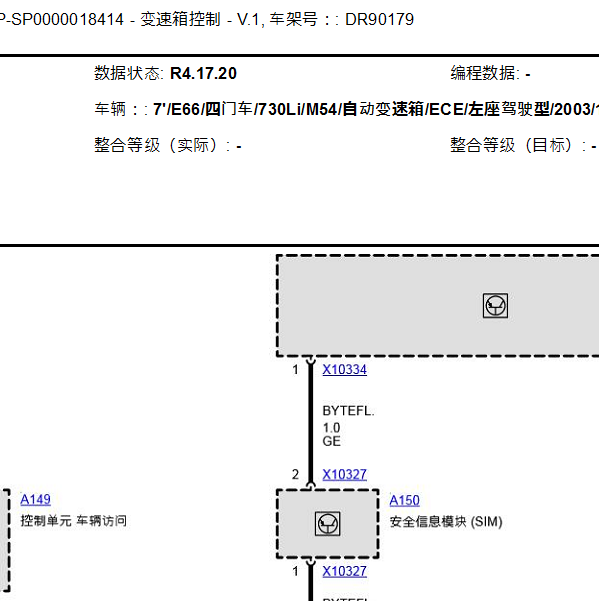 2002年宝马730li 变速箱电路图和位置