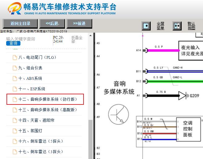 2018年奇瑞捷途X70空调相关电路图